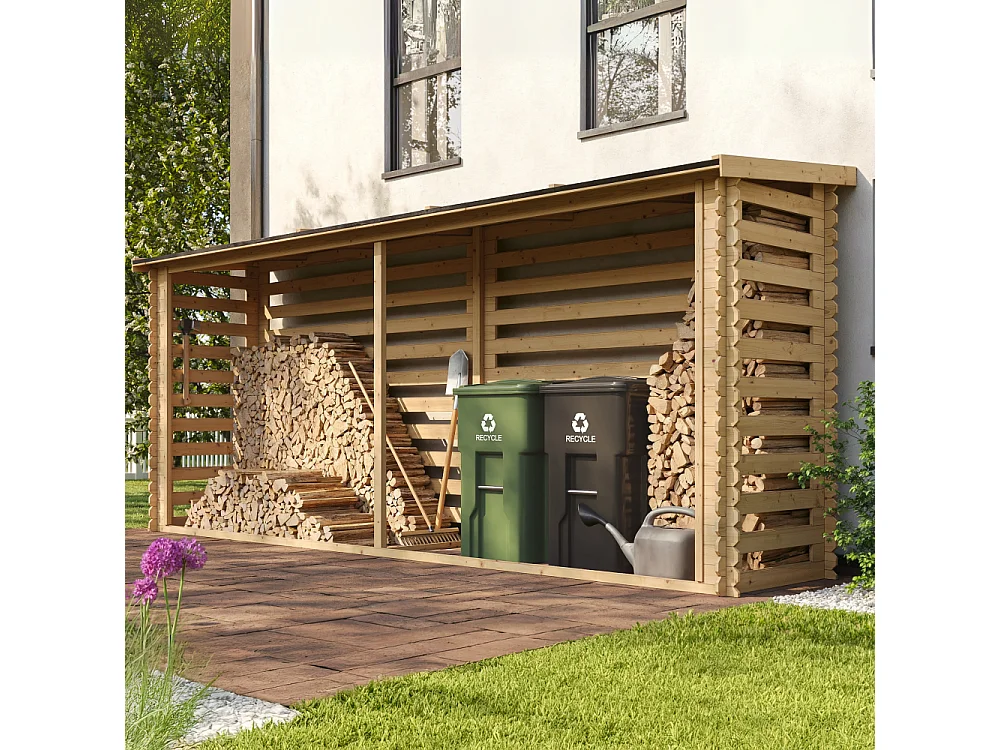 Legnaia da esterno in legno - 112x458xA199 cm / 4 m² - M203