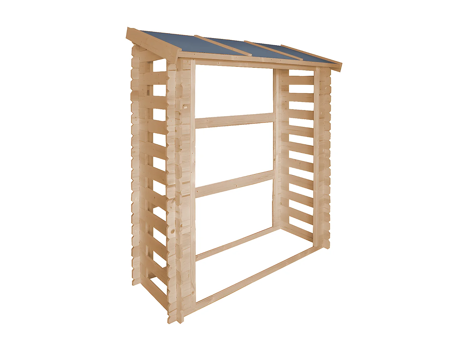 TIMBELA M201 Holz Kaminholzregal - B184xL86xH200 cm/0.9m2