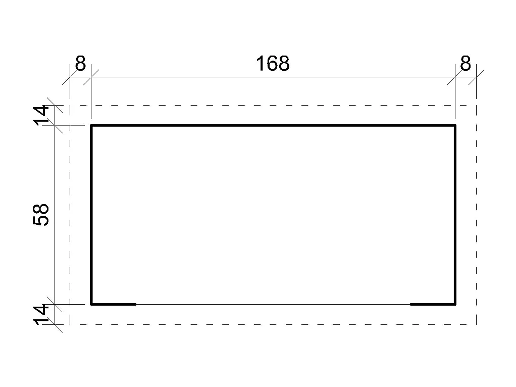 Abri à bûches -l86xL184xH200 cm/ 0.9 m2 - M201