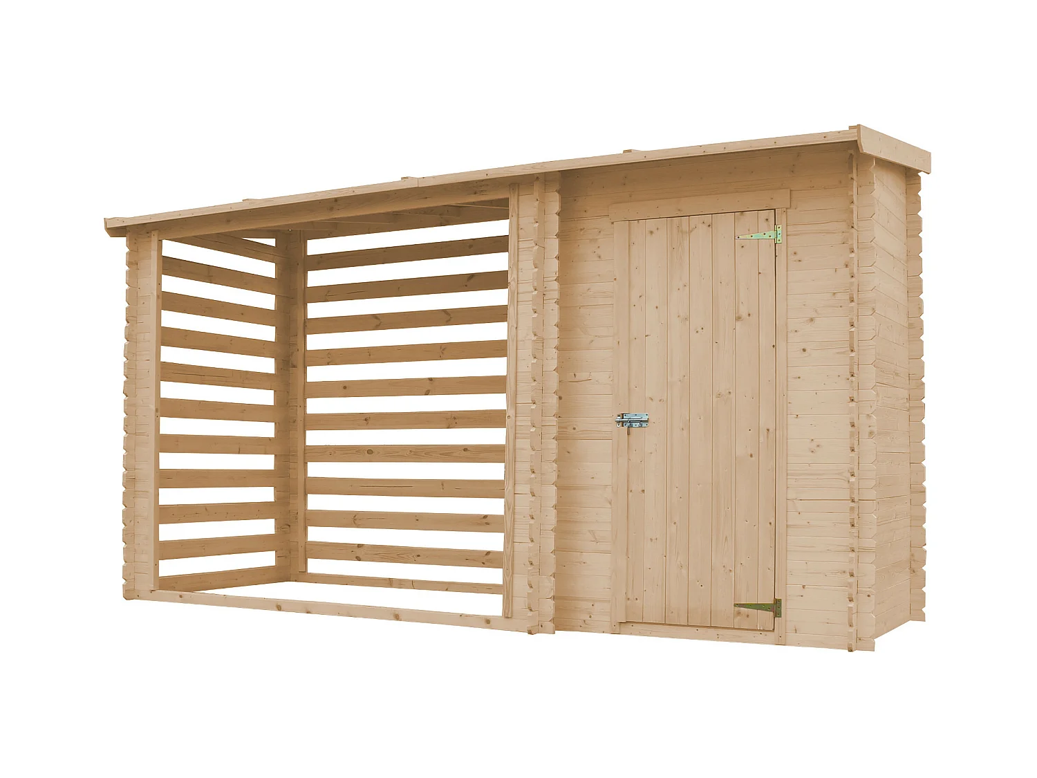 TIMBELA M205 Abri de jardin+ Chalet pour vélos - 348 x 146 cm - 2,54 m2+1,1 m2
