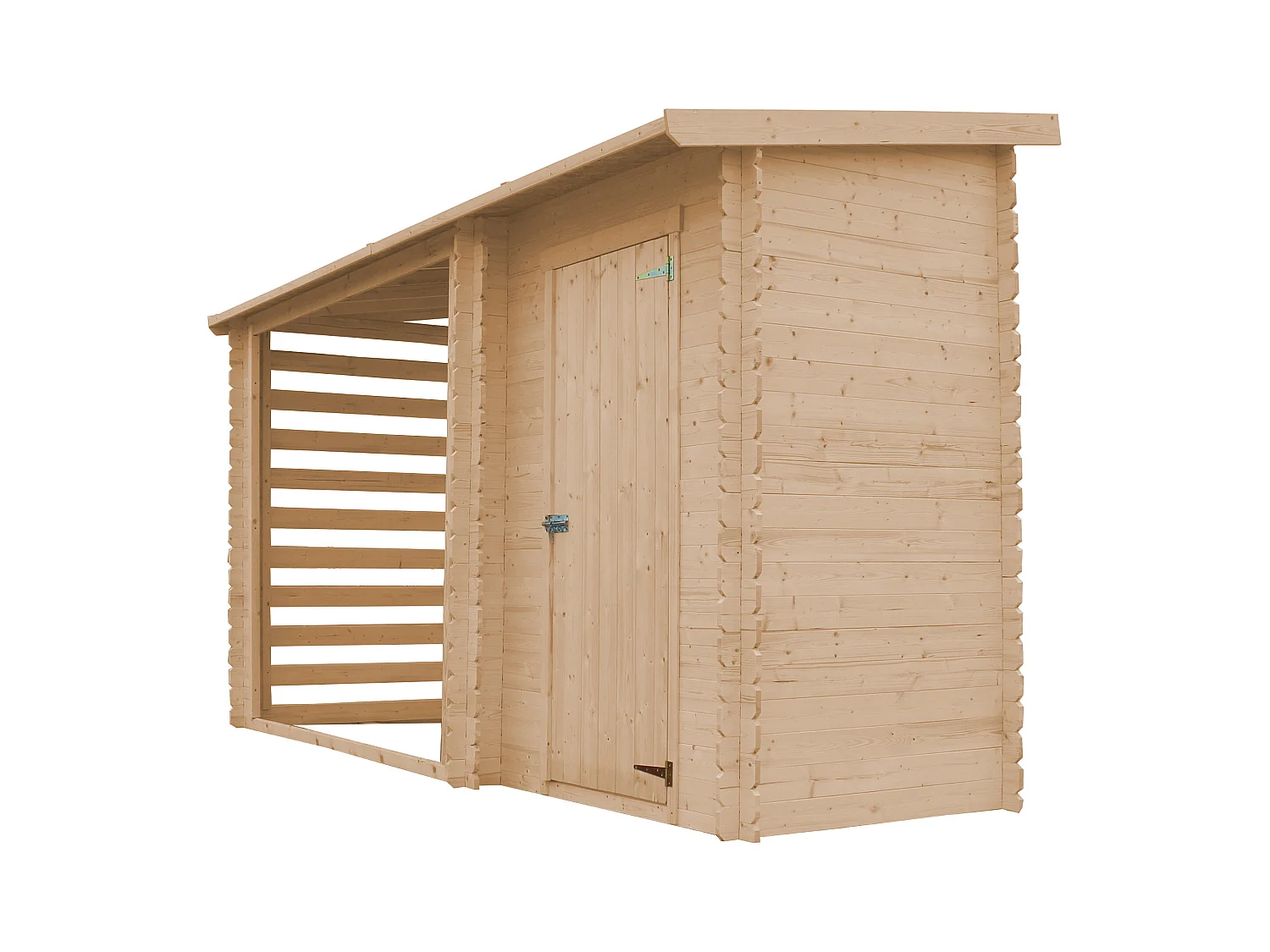 TIMBELA M205 Abri de jardin+ Chalet pour vélos - 348 x 146 cm - 2,54 m2+1,1 m2