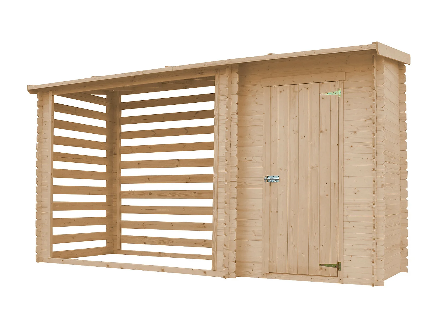 TIMBELA M205 Abri de jardin+ Chalet pour vélos - 348 x 146 cm - 2,54 m2+1,1 m2