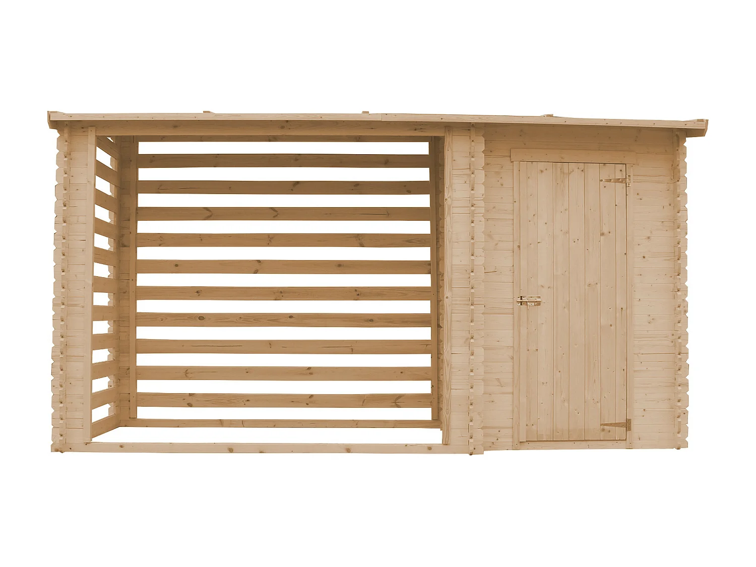 TIMBELA M205 Abri de jardin+ Chalet pour vélos - 348 x 146 cm - 2,54 m2+1,1 m2
