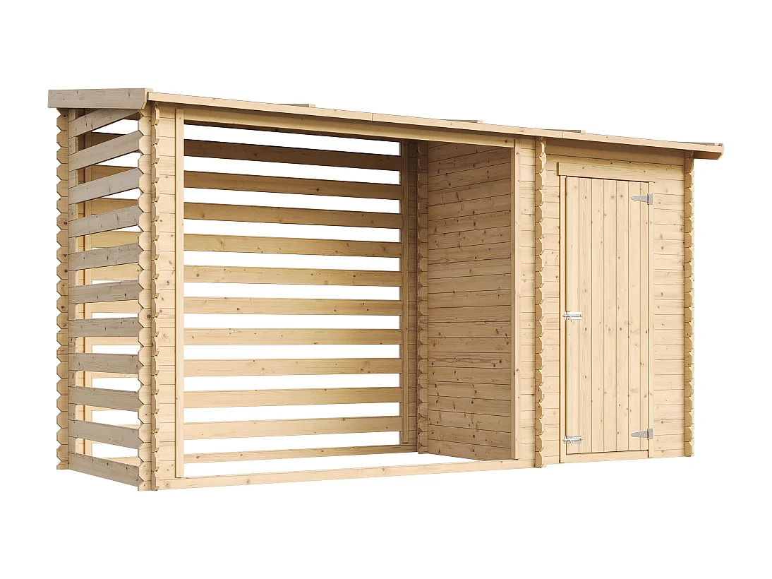 Abri de jardin + chalet pour vélos - 348 x 146 cm - 2,54 m2+1,1 m2 - M205