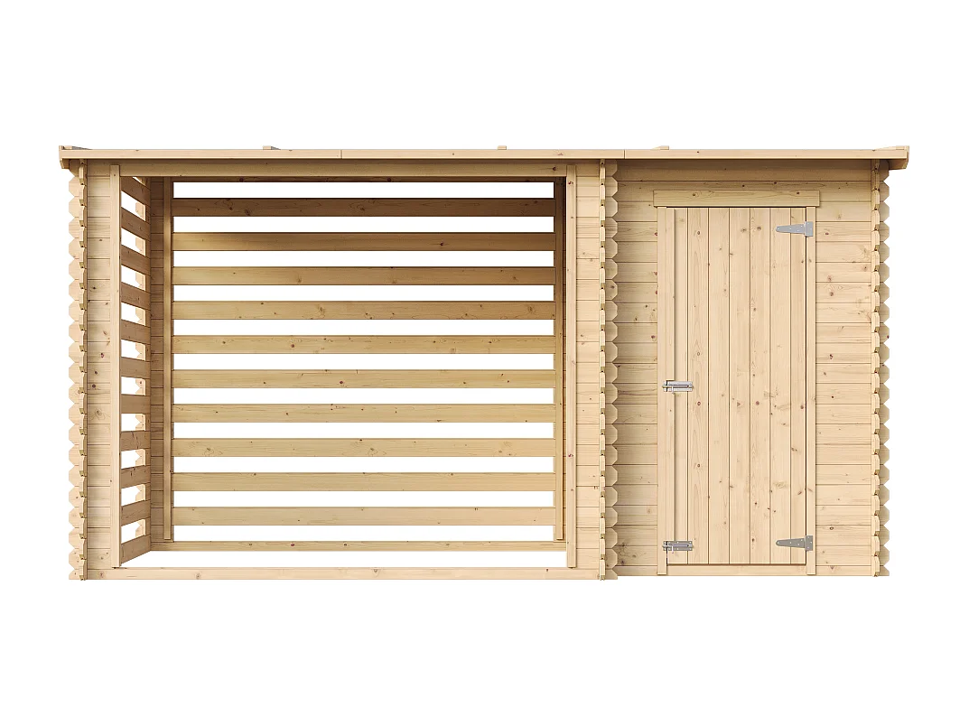 Abri de jardin + chalet pour vélos - 348 x 146 cm - 2,54 m2+1,1 m2 - M205