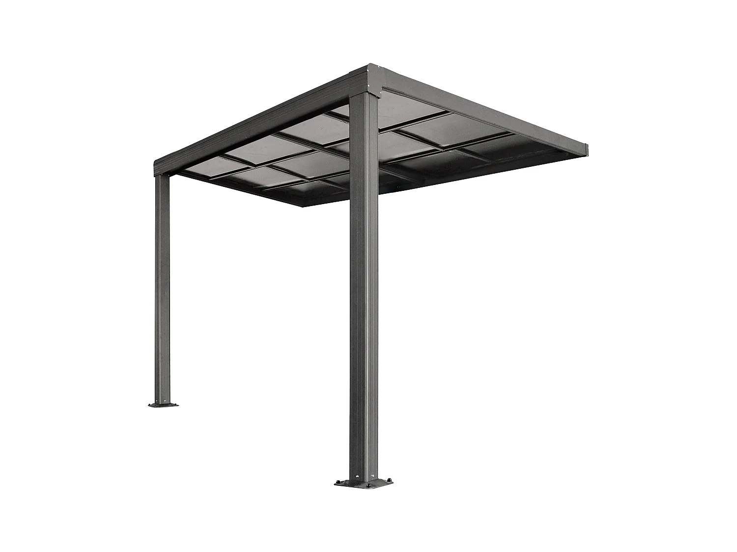 Pergola adossée en aluminium avec toit coulissant - 9 m² - anthracite - IZEDA