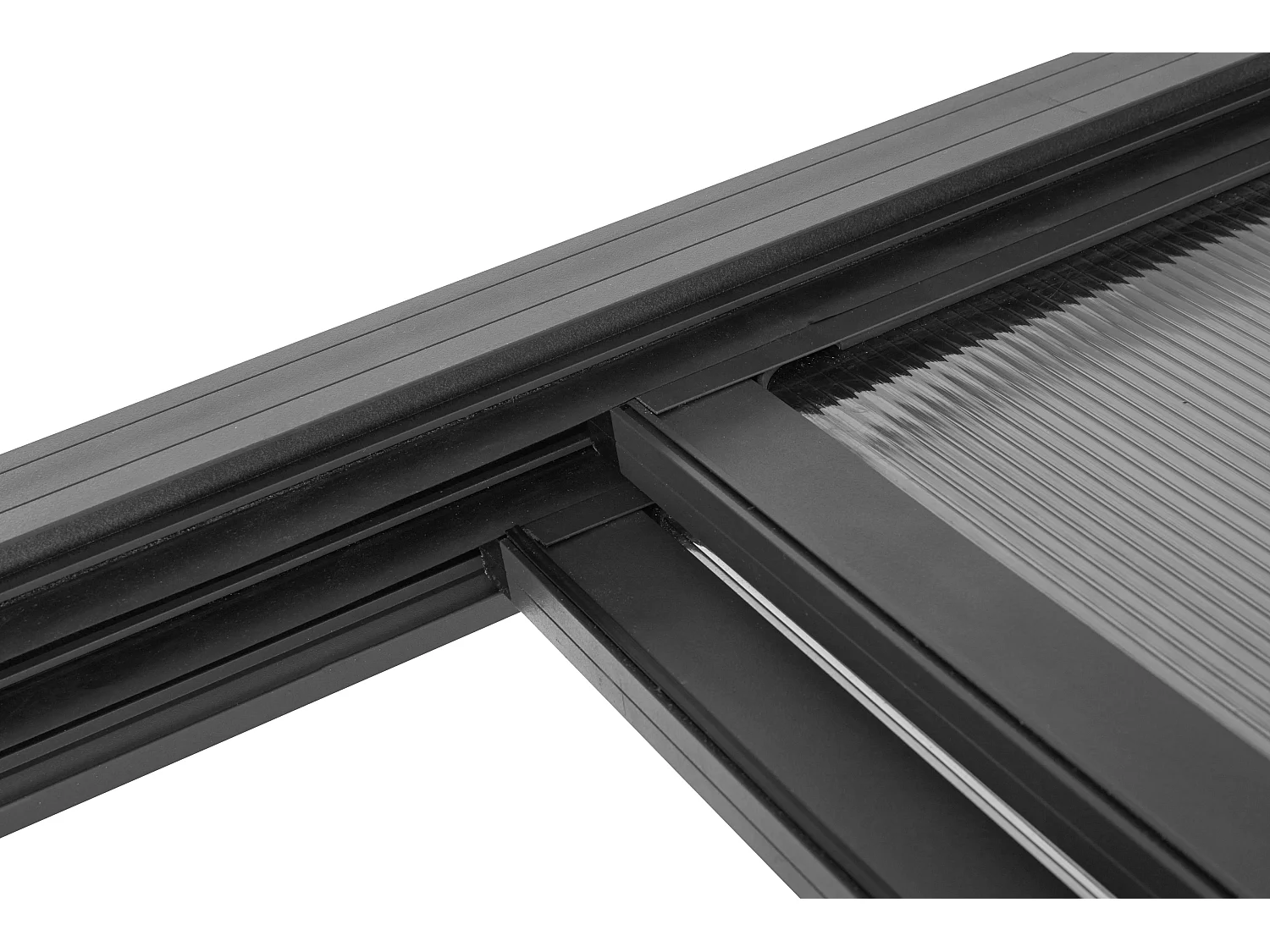 Pergola adossée en aluminium avec toit coulissant - 9 m² - anthracite - IZEDA