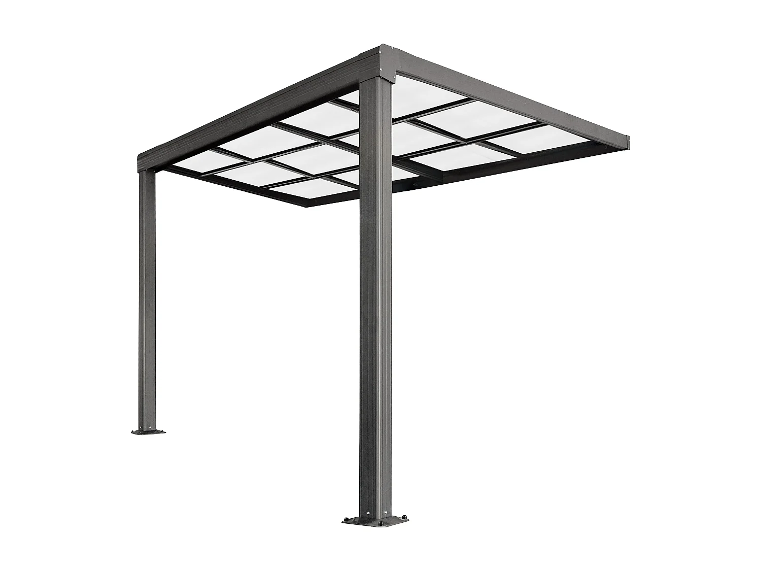 Pergola adossée en aluminium avec toit coulissant - 9 m² - anthracite - IZEDA