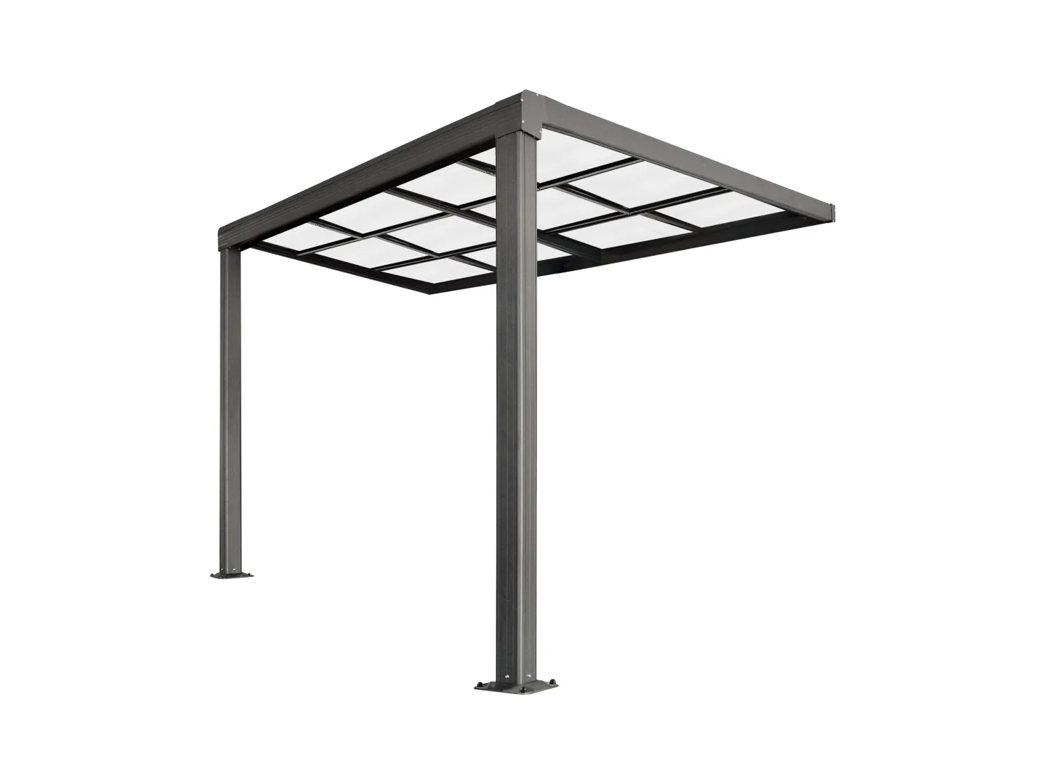Pergola adossée en aluminium avec toit coulissant - 9 m² - anthracite - IZEDA