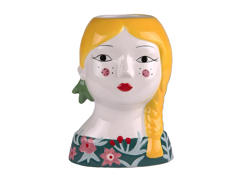 Vase poupée russe blonde 23 cm