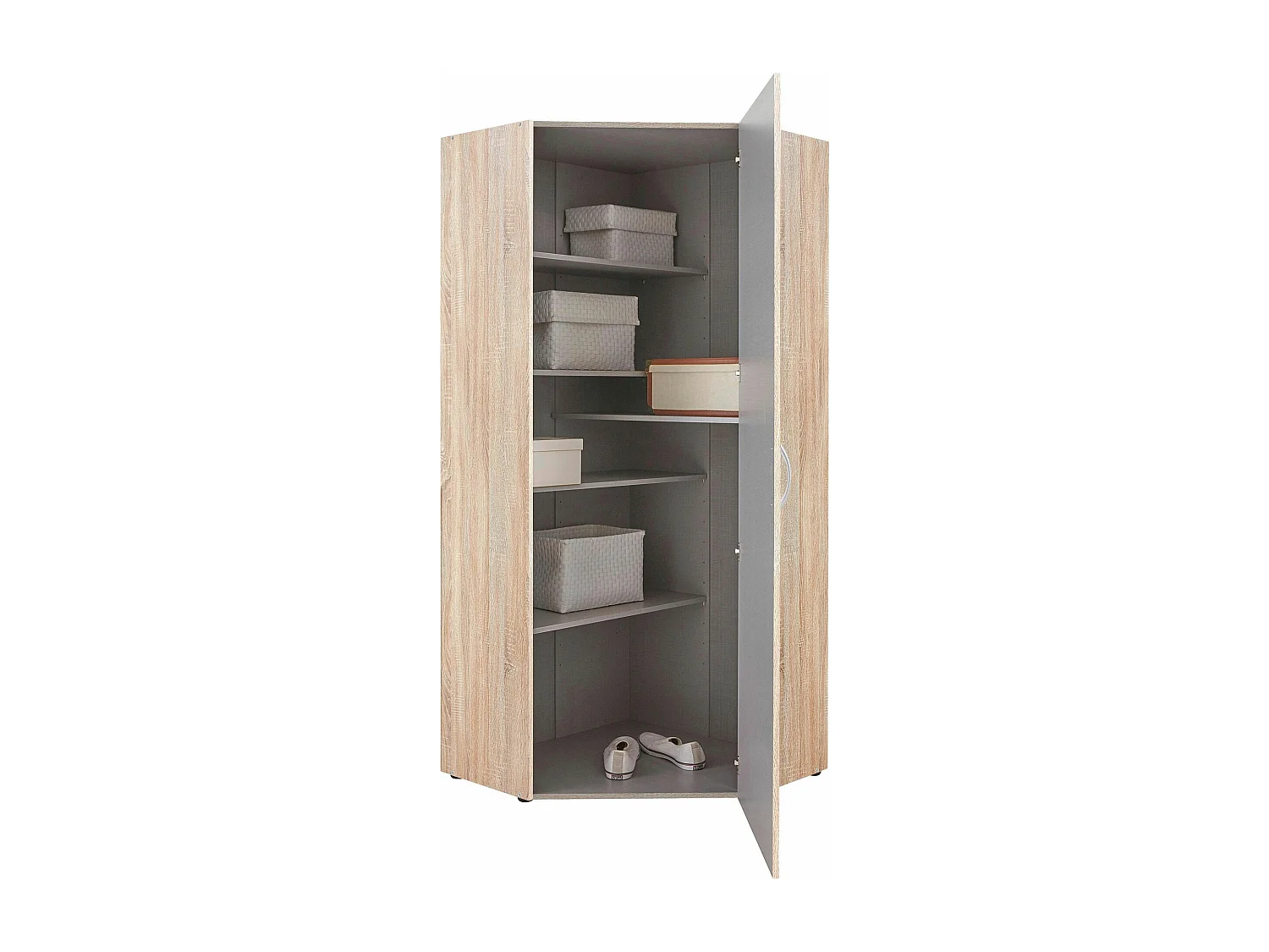ECKSCHRANK Multiraumkonzept Eiche sägerau 95 / 95 / 185cm