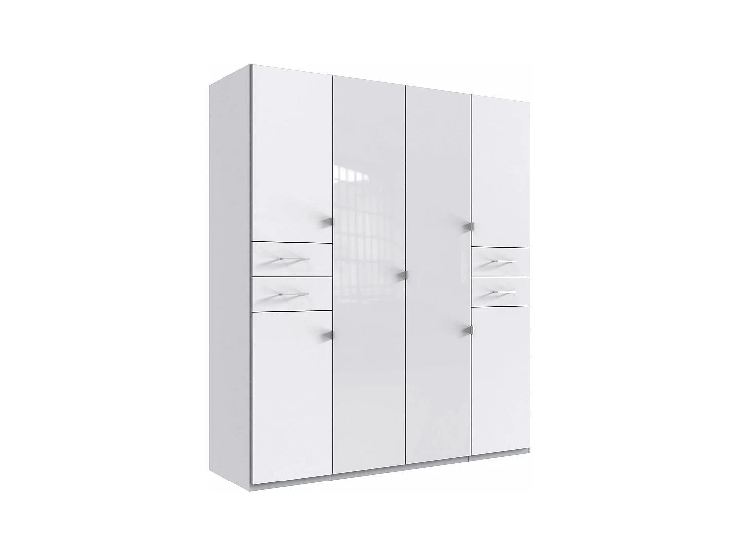 KLEIDERSCHRANK Danzig Weiß / Glasweiß 180 / 58 / 208cm