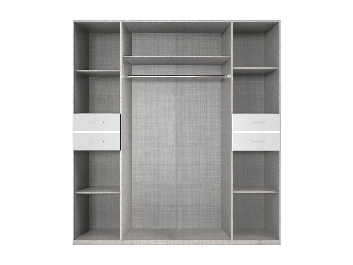 KLEIDERSCHRANK Danzig Weiß / Glasweiß 180 / 58 / 208cm