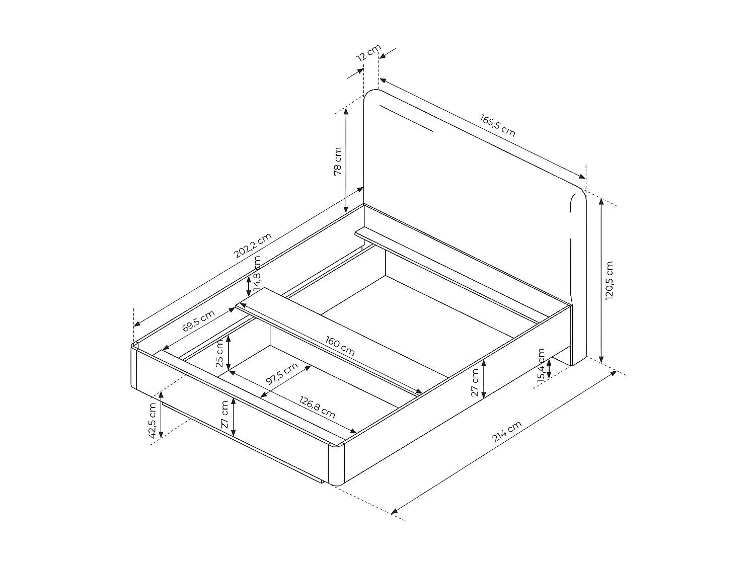 SCHLAFZIMMER-SET Lante schwarz 3-teilig mit Holz-Lattenrahmen