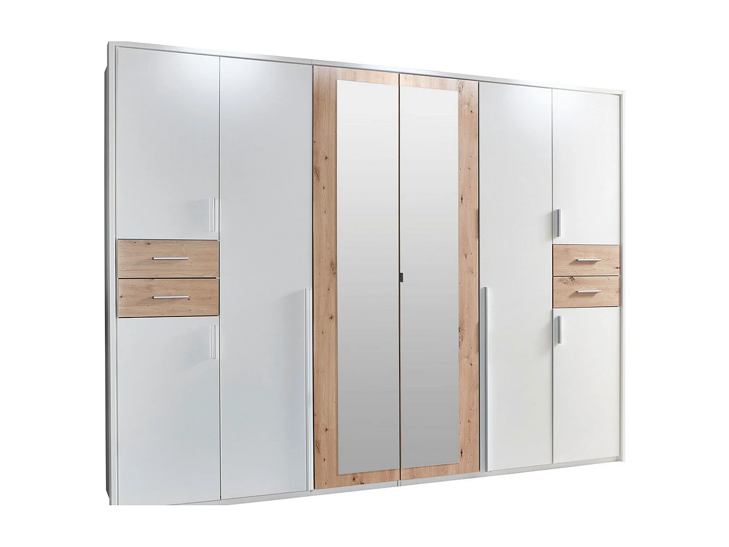 KLEIDERSCHRANK Vegas weiß / Eiche Artisan 273 / 58 / 210cm