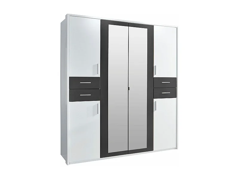 KLEIDERSCHRANK Vegas Weiß / graphit 183 / 58 / 210cm