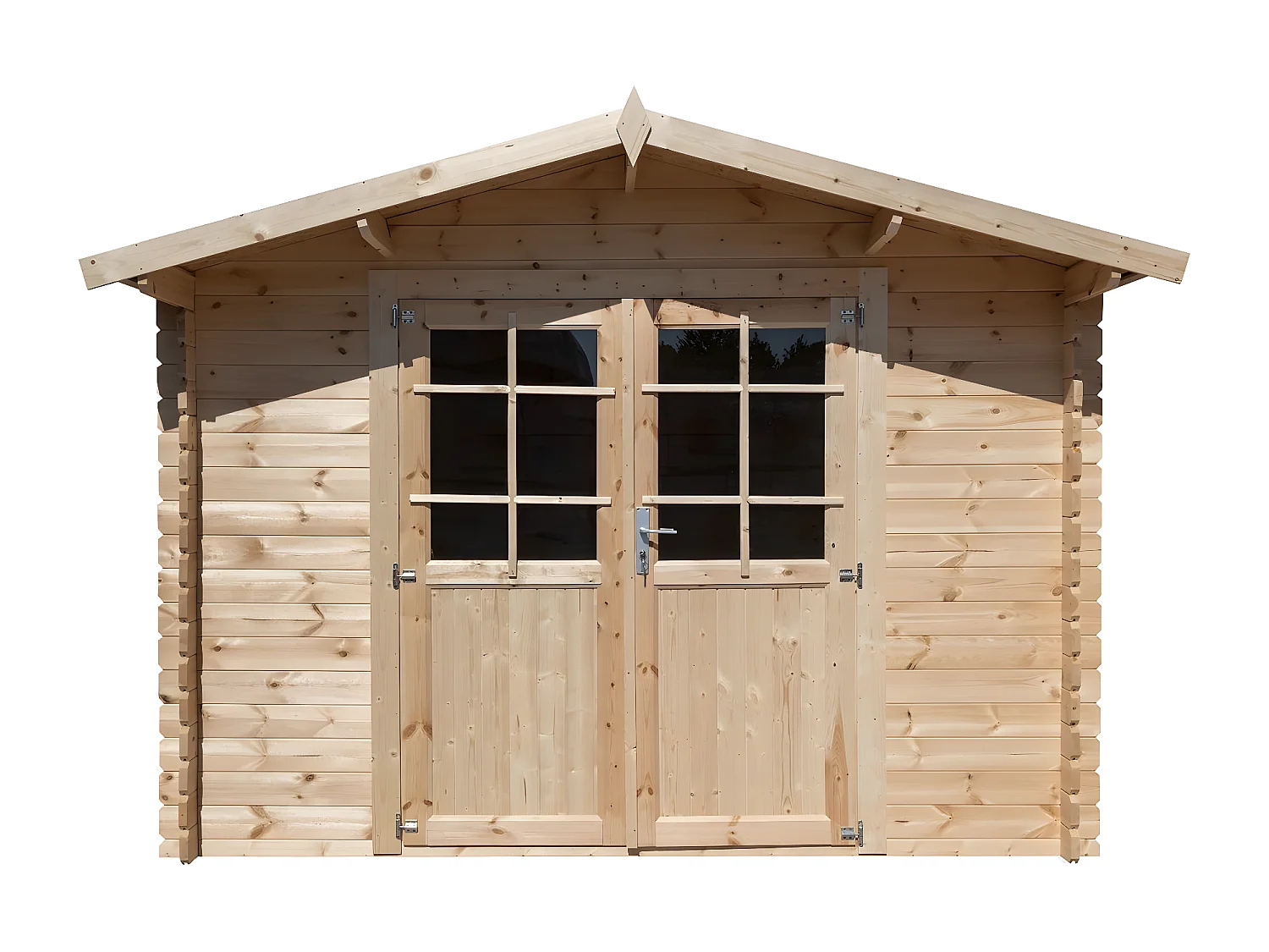 Abri de jardin bois 9.4 m² "Lys" - 320 x 298 x 225 cm - 28 mm