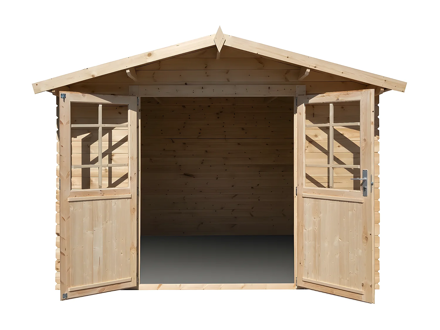 Abri de jardin bois 9.4 m² "Lys" - 320 x 298 x 225 cm - 28 mm