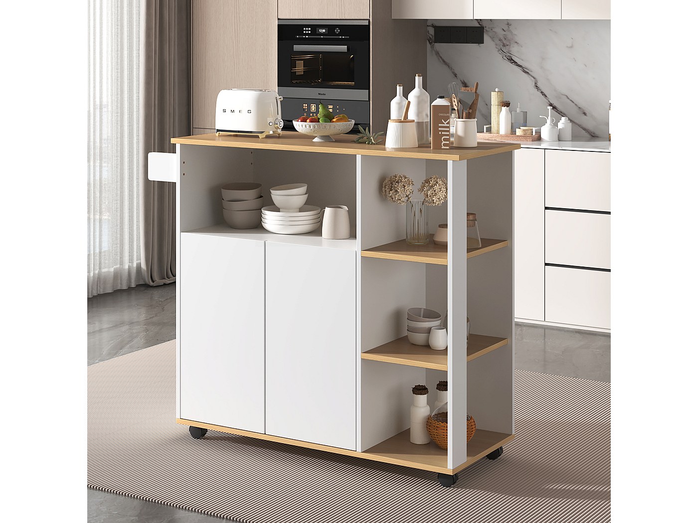 Table De Chevet Avec 1 Tiroir Et 2 étagères, Solution De Rangement Polyvalente Pour Salon, Chambre Et Balcon, 39x39x65cm, Fbt49-w