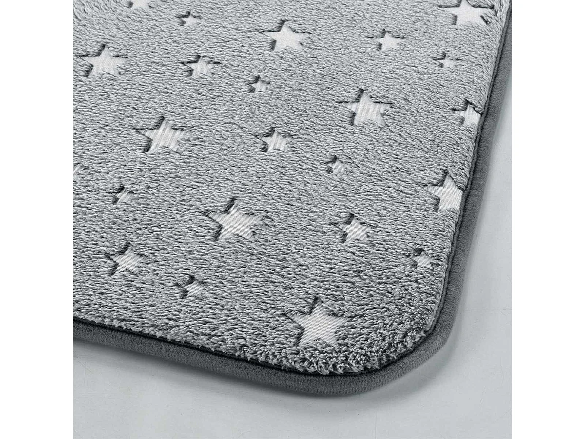 Tapis Enfant "Phosphorescent Fluo" 50x80cm Gris