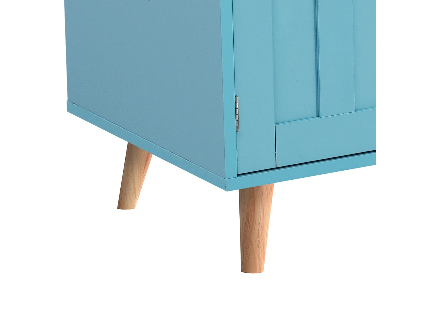 Mobiel centraal keukeneiland met 3 deuren en 2 laden - uitschuifbaar blad - 129x46/71x91,5 cm - MDF hout + metaal - Blauw