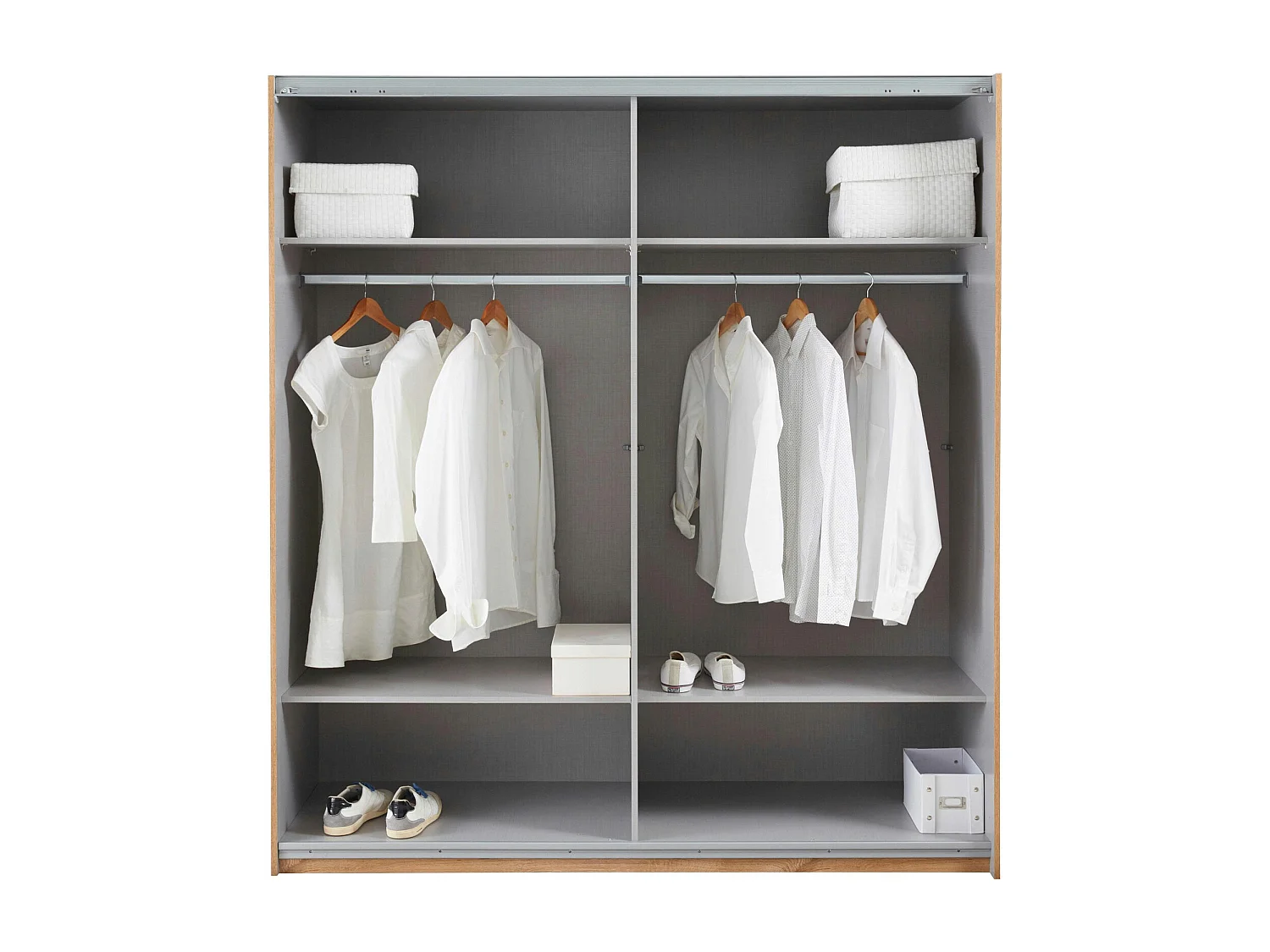 SCHWEBETÜRENSCHRANK Altona Graphit / Grauglas 225 / 65 / 208cm