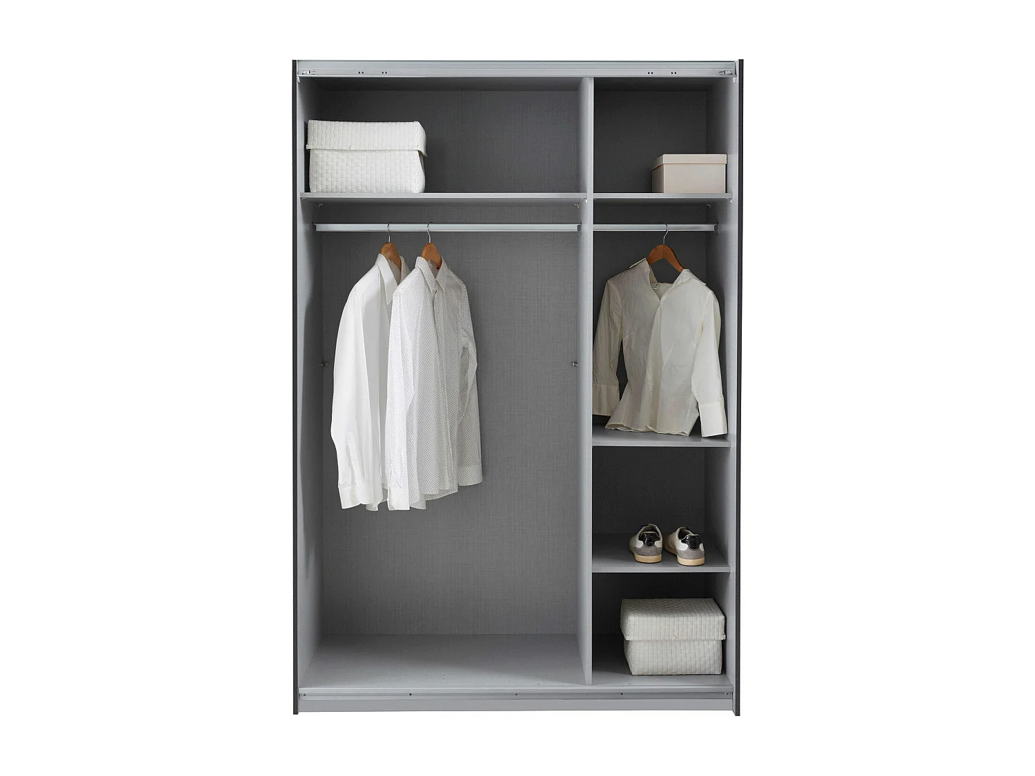 SCHWEBETÜRENSCHRANK Altona Graphit / Lichtgrau 135 / 64 / 198cm