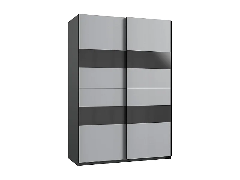SCHWEBETÜRENSCHRANK Altona Graphit / Lichtgrau 135 / 64 / 198cm