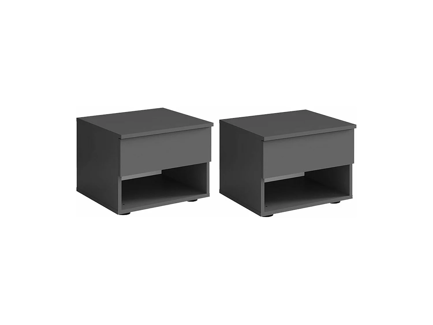 SCHLAFZIMMER-SET Fino mit Lattenrahmen graphit 4-teilig