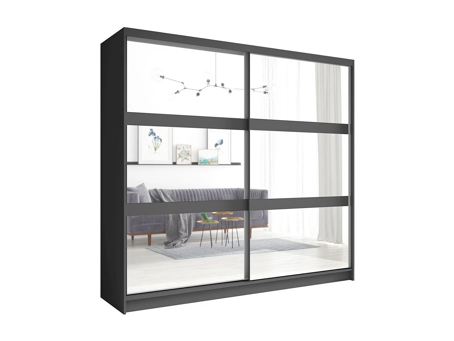 SCHLAFZIMMER-SET Fino mit Lattenrahmen graphit 5-teilig