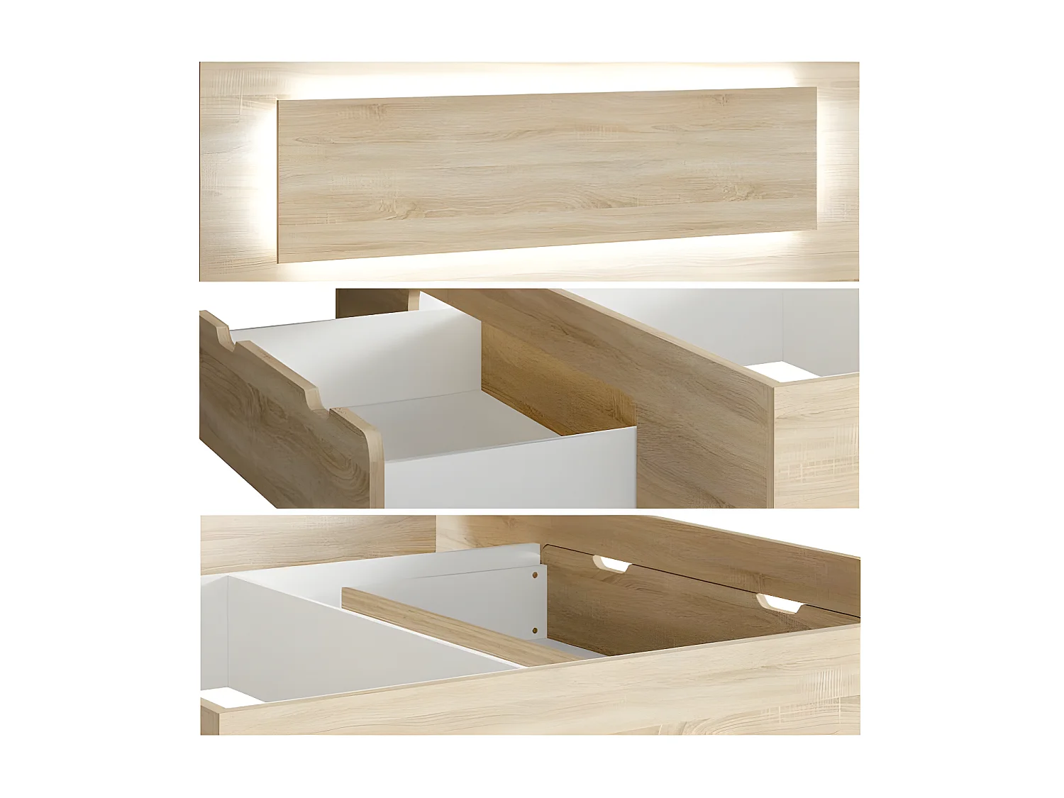 SCHLAFZIMMER-SET Fino sonoma eiche 3-teilig