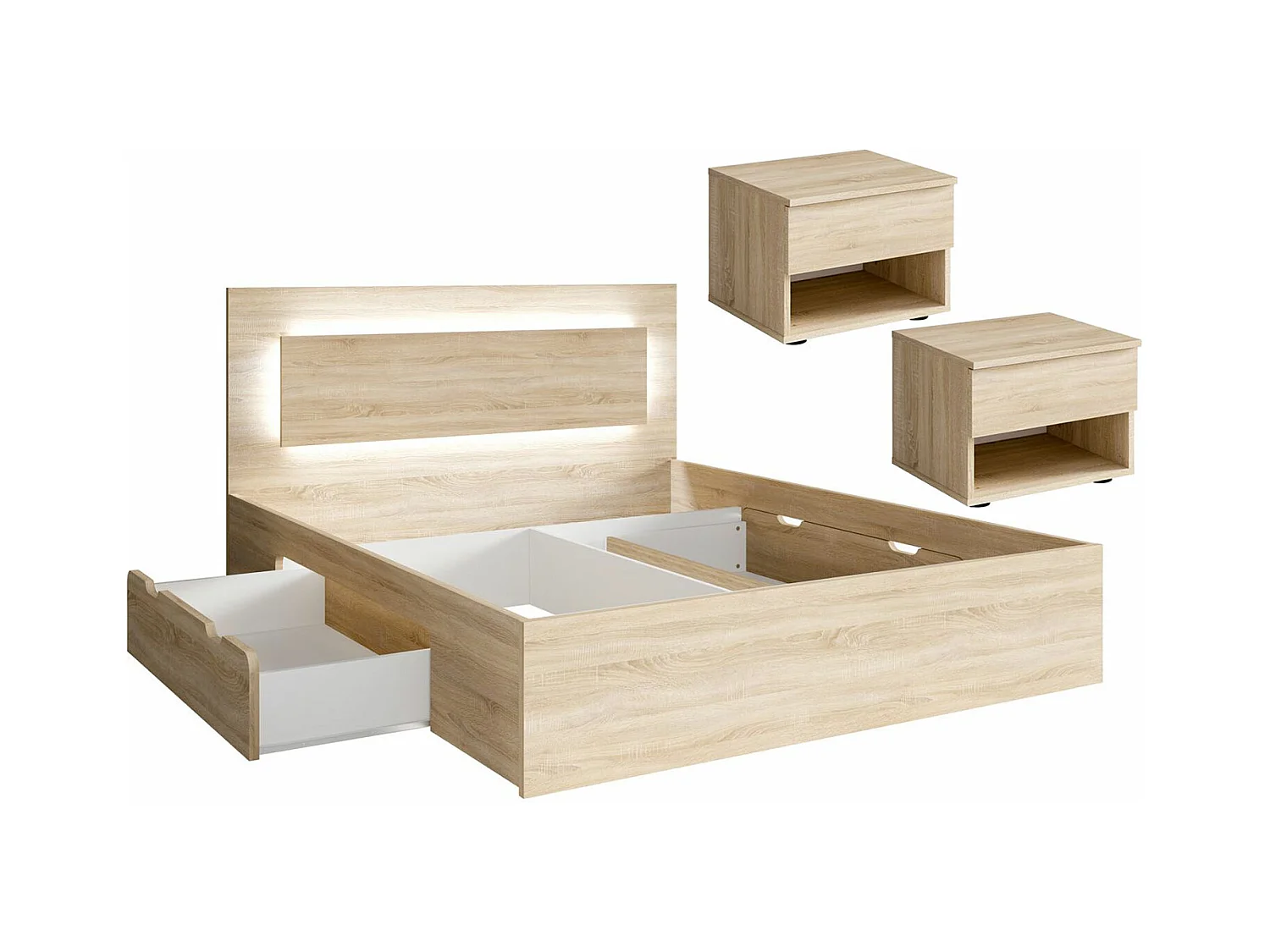 SCHLAFZIMMER-SET Fino sonoma eiche 3-teilig