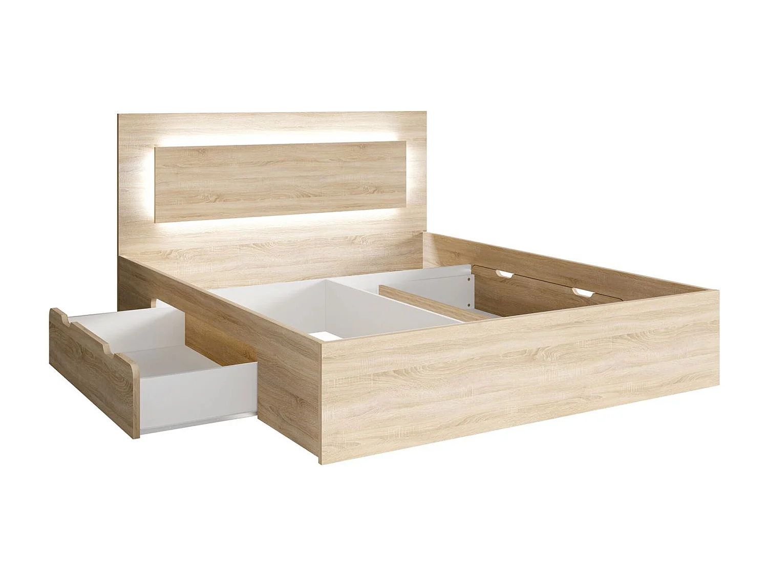 SCHLAFZIMMER-SET Fino mit Lattenrahmen sonoma eiche 3-teilig