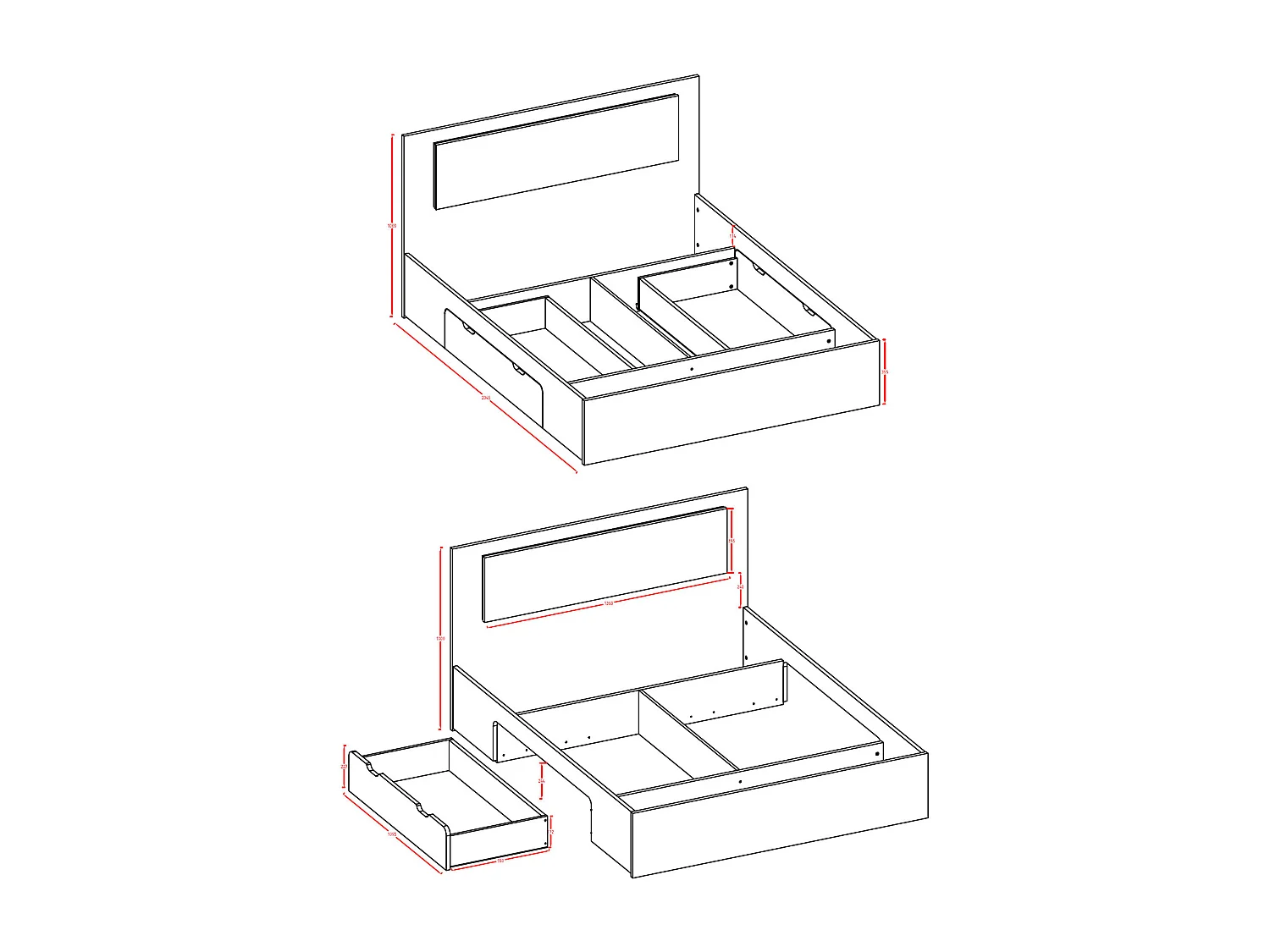 SCHLAFZIMMER-SET Fino mit Lattenrahmen graphit 3-teilig