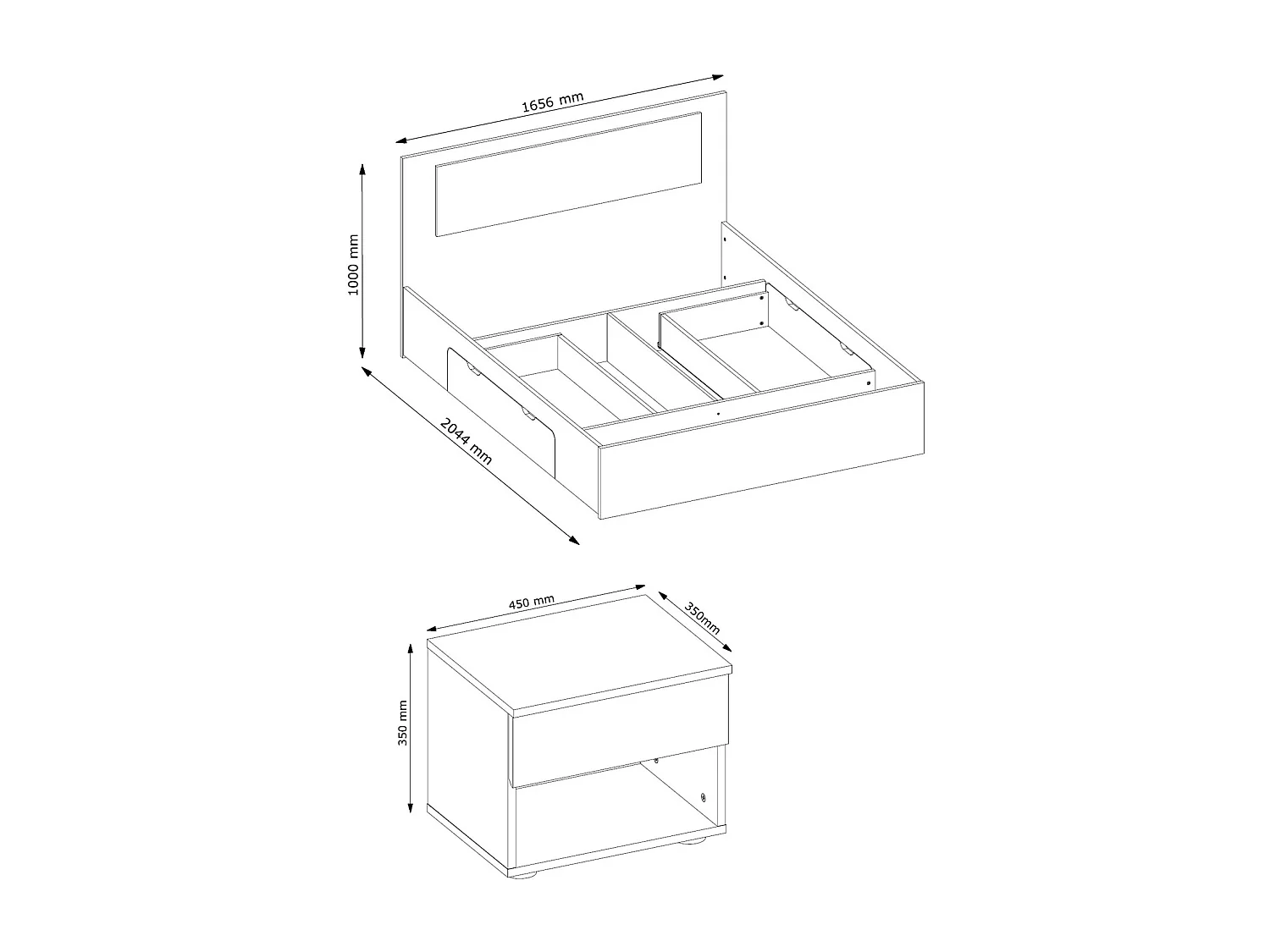 SCHLAFZIMMER-SET Fino sonoma eiche 3-teilig