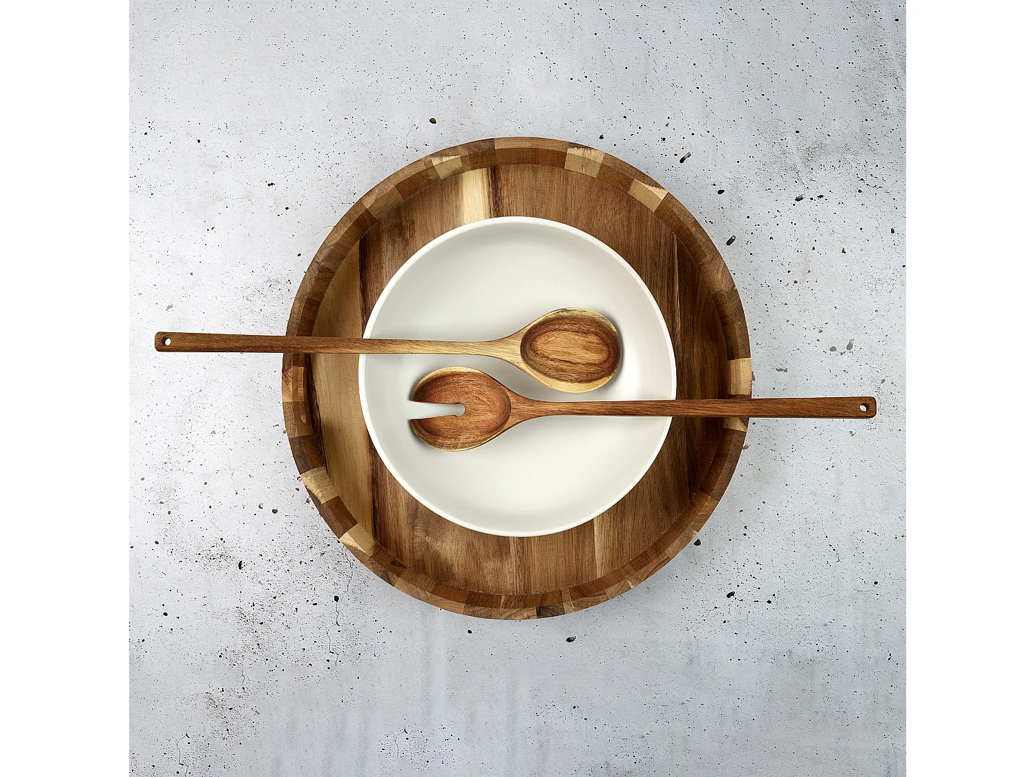 Couverts De Service Acacia Marron