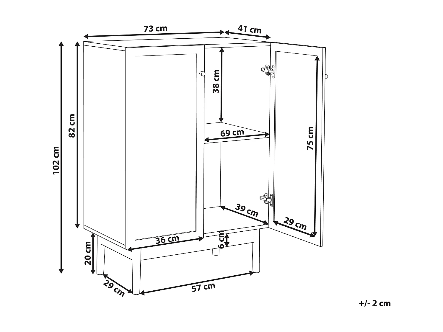 Kast NIVO Lichtbruin