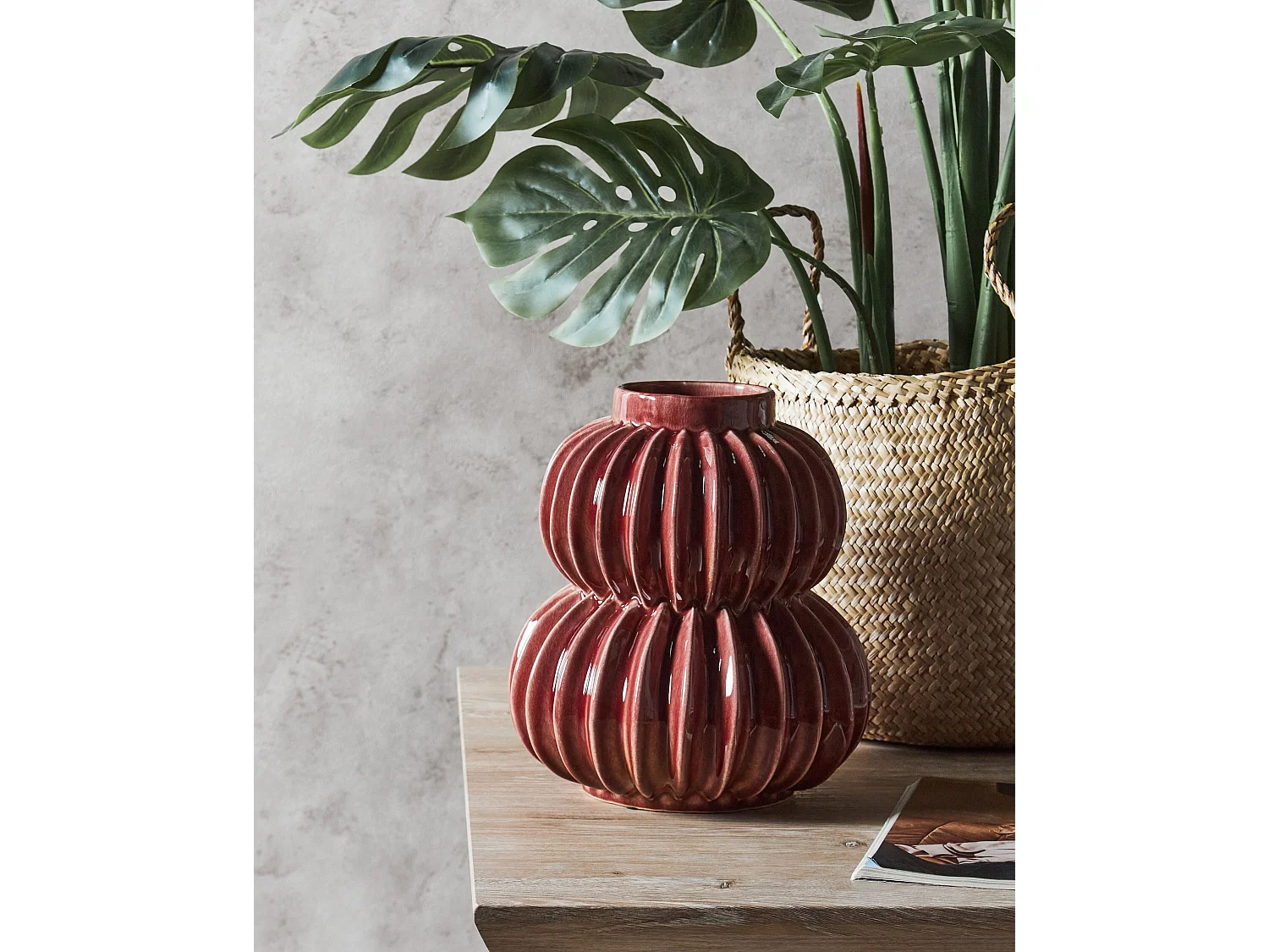 Vaso da fiori WATERMOSS Gres porcellanato 28 cm Rosso