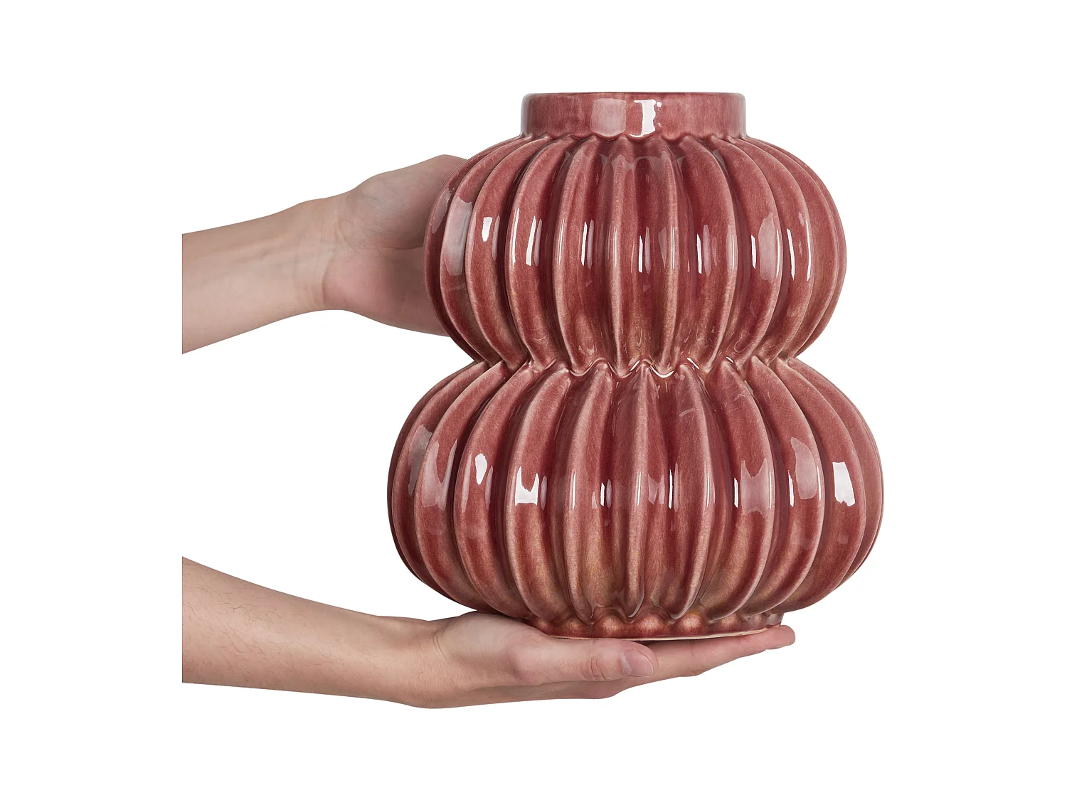 Jarrón para flores WATERMOSS Gres 28 cm Rojo