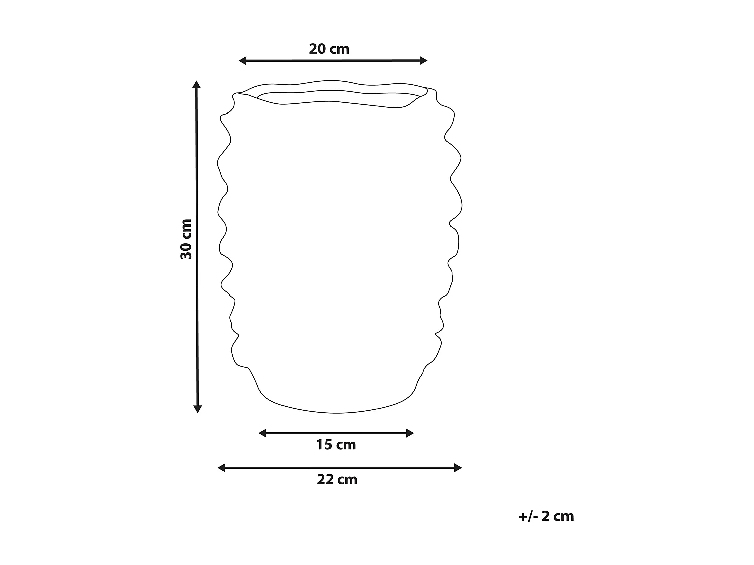 Vase à fleurs FLIER Grès 30 cm Noir