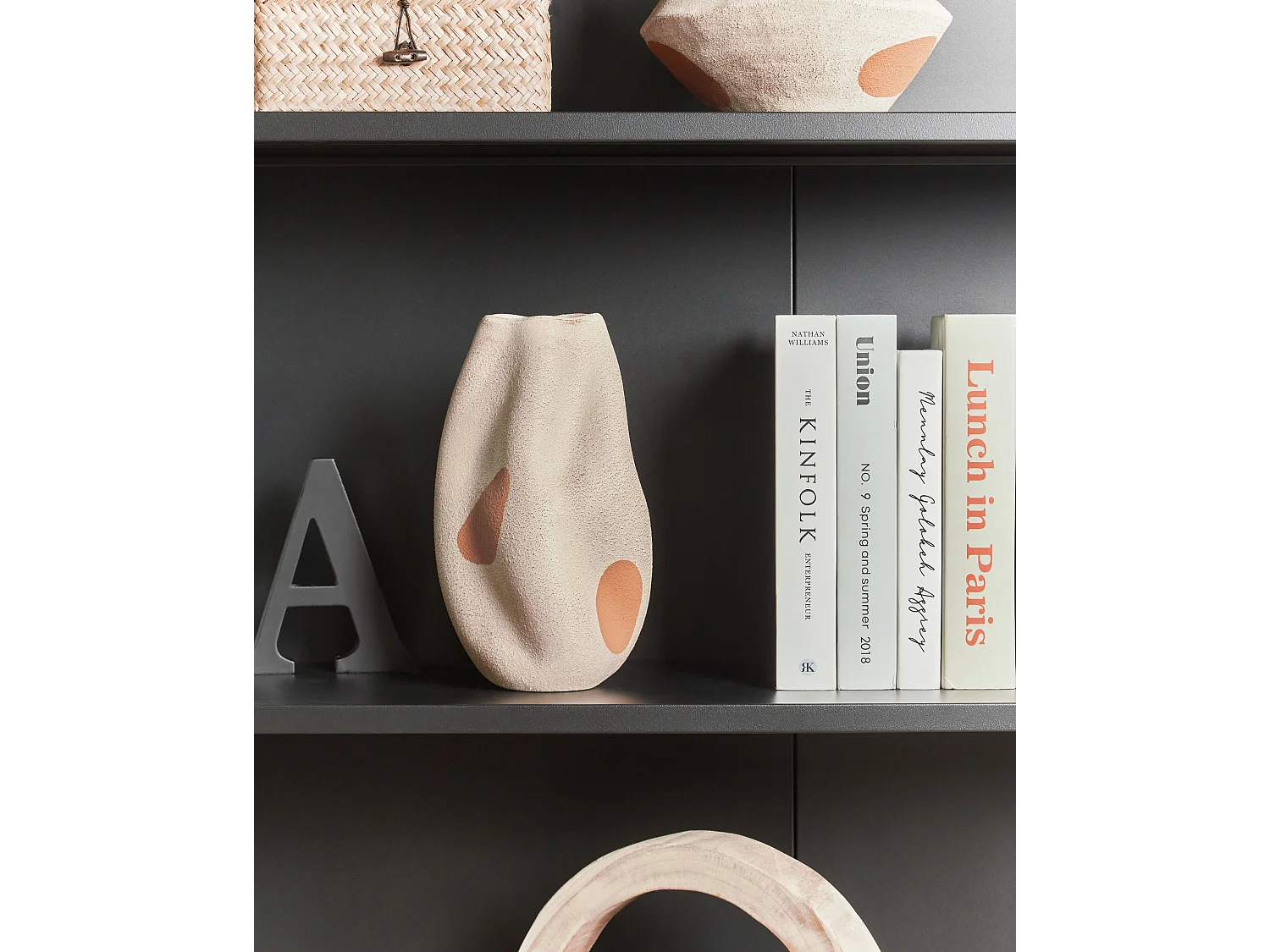 Jarro de flores BATOIDEA Grés 25 cm Creme claro