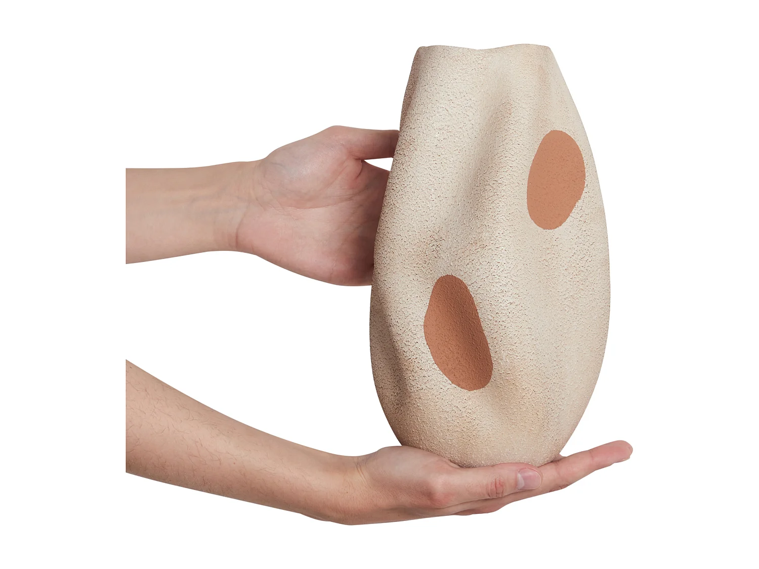 Jarro de flores BATOIDEA Grés 25 cm Creme claro