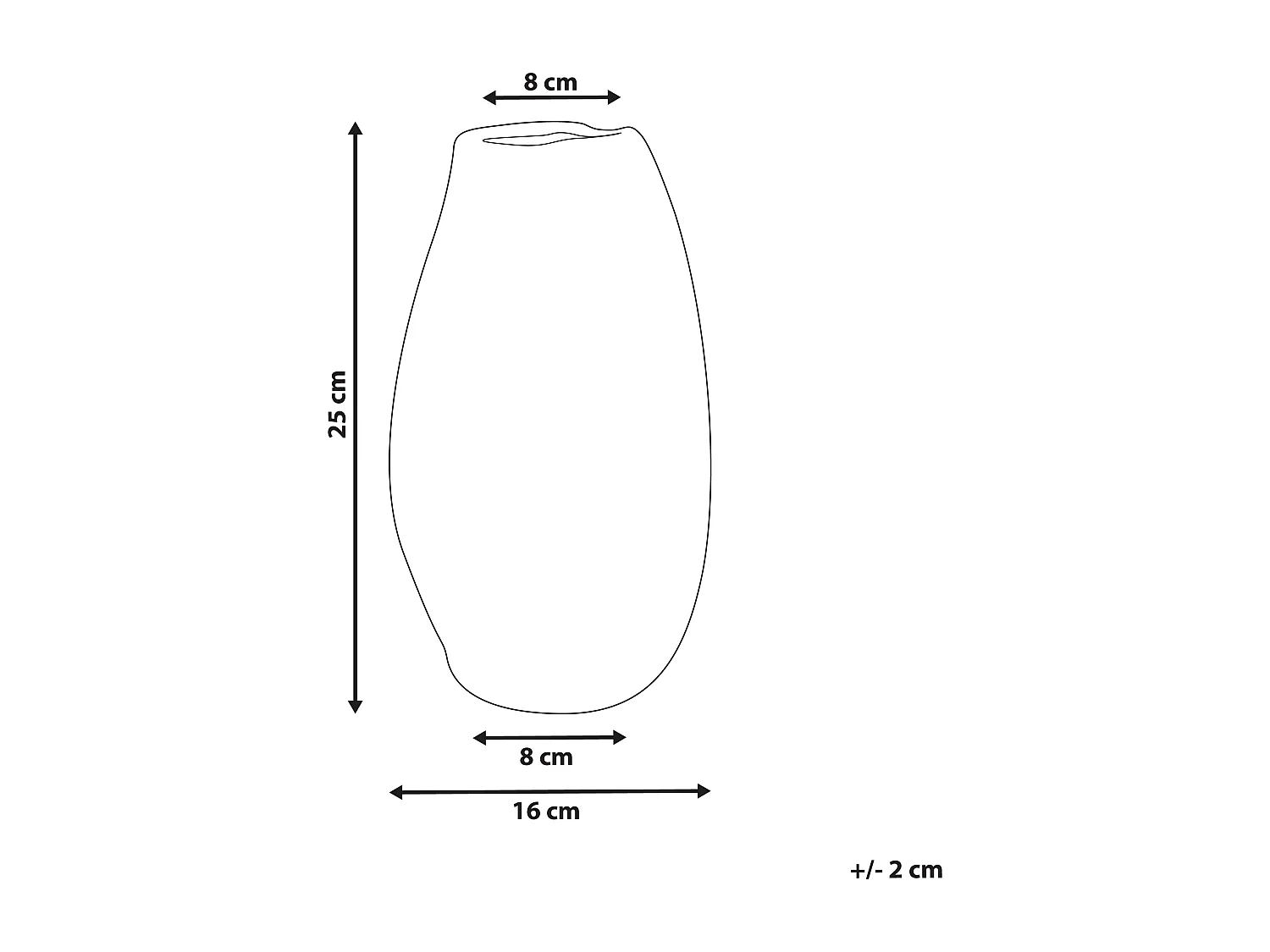 Vase à fleurs BATOIDEA Grès 25 cm Beige clair