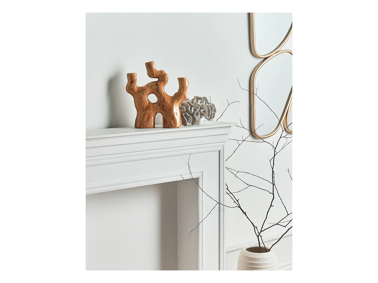 Jarrón para flores BARBUS Gres 31 cm Marrón