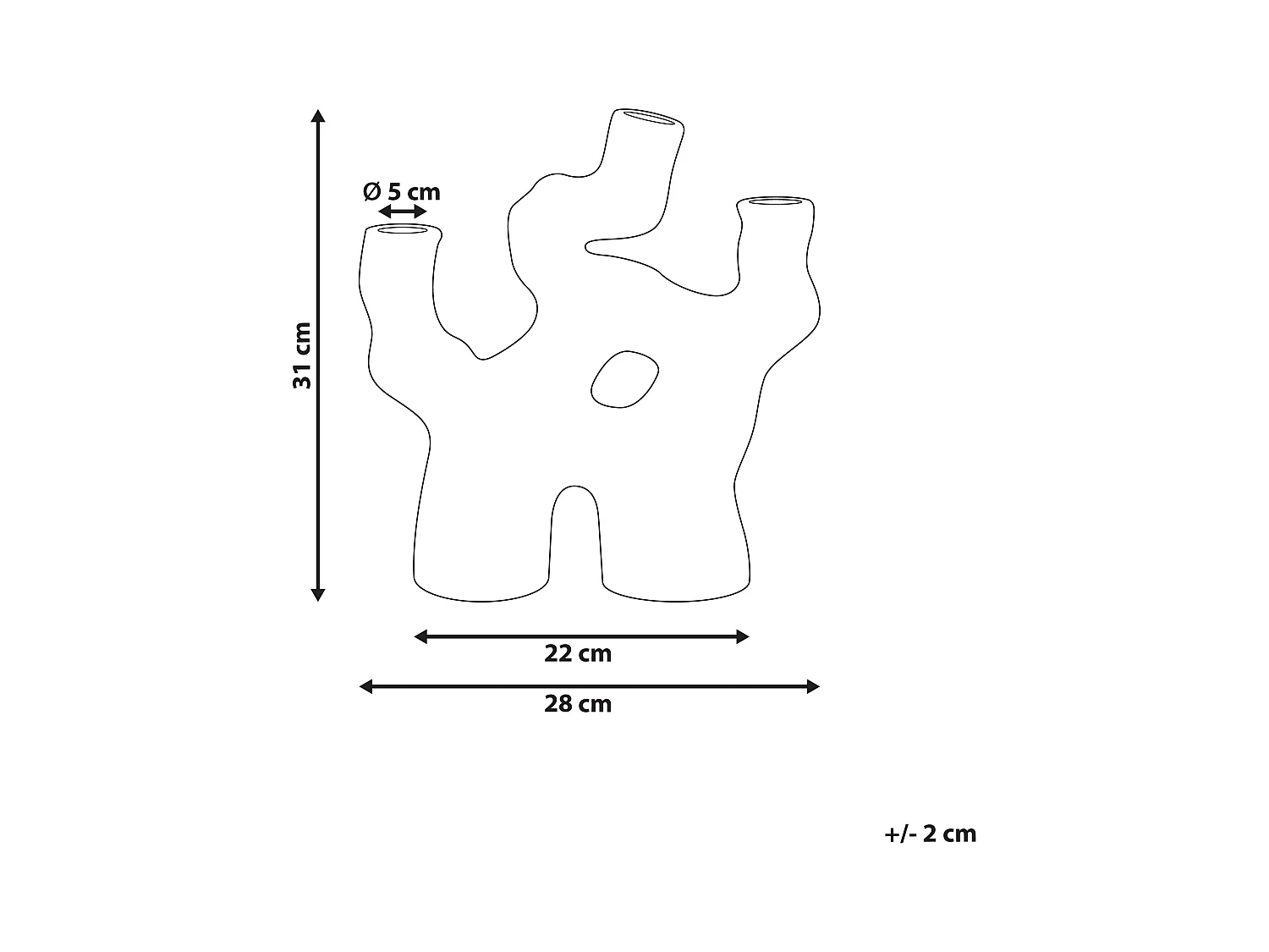 Jarrón para flores BARBUS Gres 31 cm Marrón