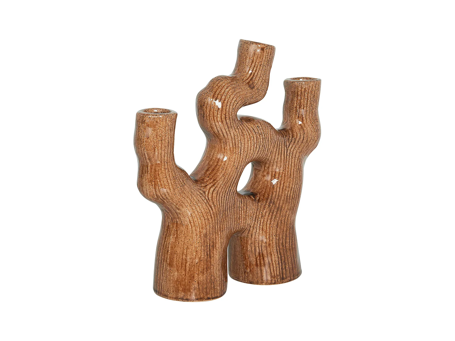 Jarrón para flores BARBUS Gres 31 cm Marrón