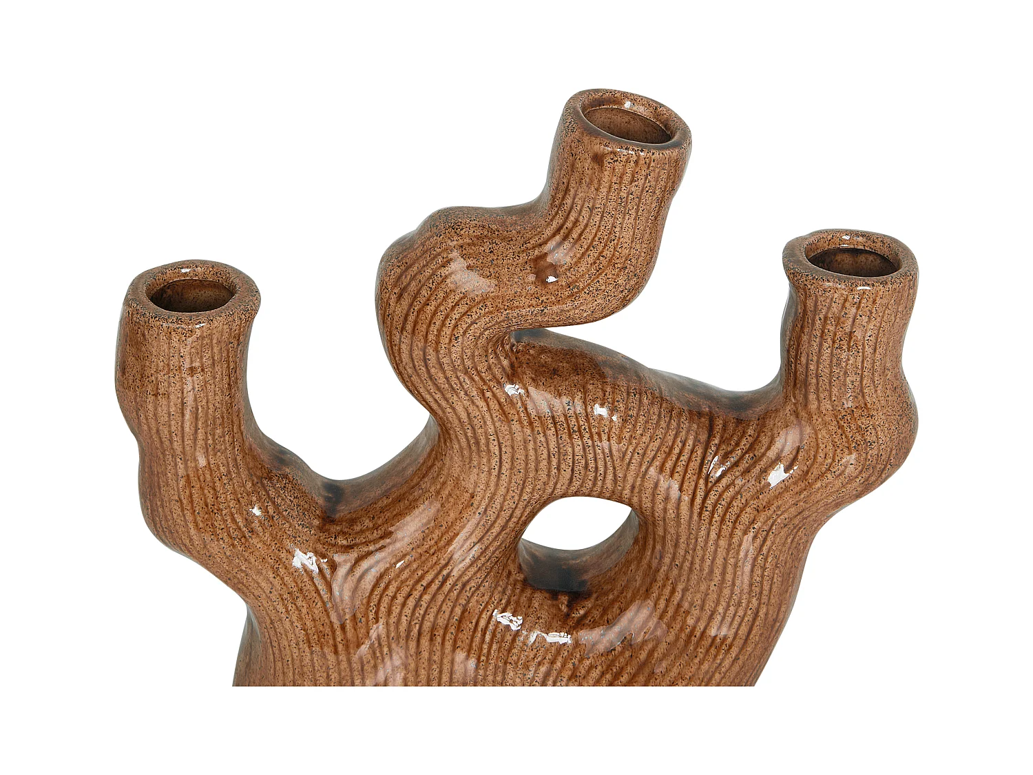 Jarrón para flores BARBUS Gres 31 cm Marrón