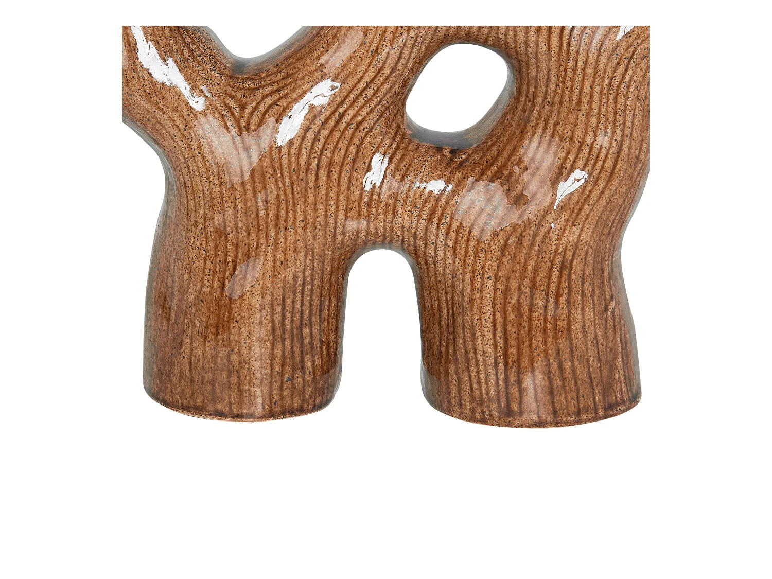 Jarrón para flores BARBUS Gres 31 cm Marrón