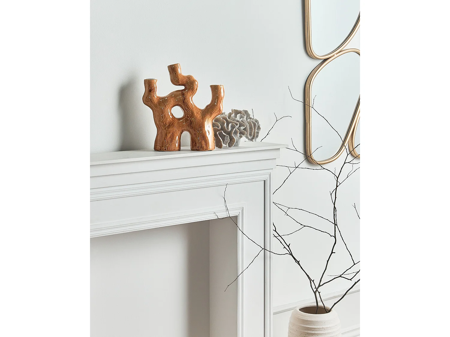 Vase à fleurs BARBUS Grès 31 cm Marron