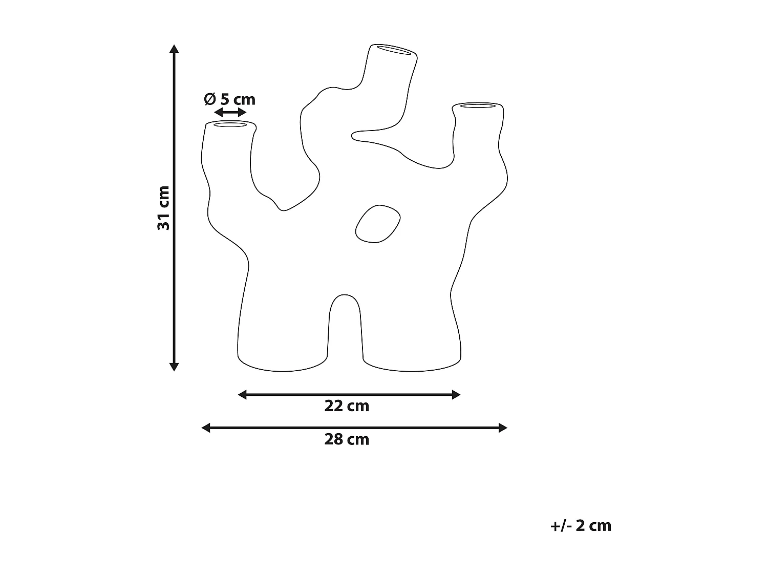 Blumenvase BARBUS Steinzeug 31 cm Braun